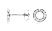 Diamond Circle Stud Earrings